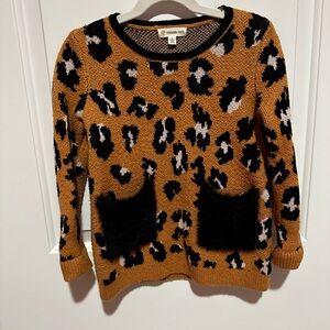 Tucker + Tate Toddler Girls Tan Fun Times Jacquard Pocket Tunic Sweater Size 4